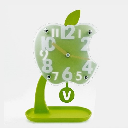 שעון מעורר שולחני מדליק בעיצוב תפוח עת ירוק