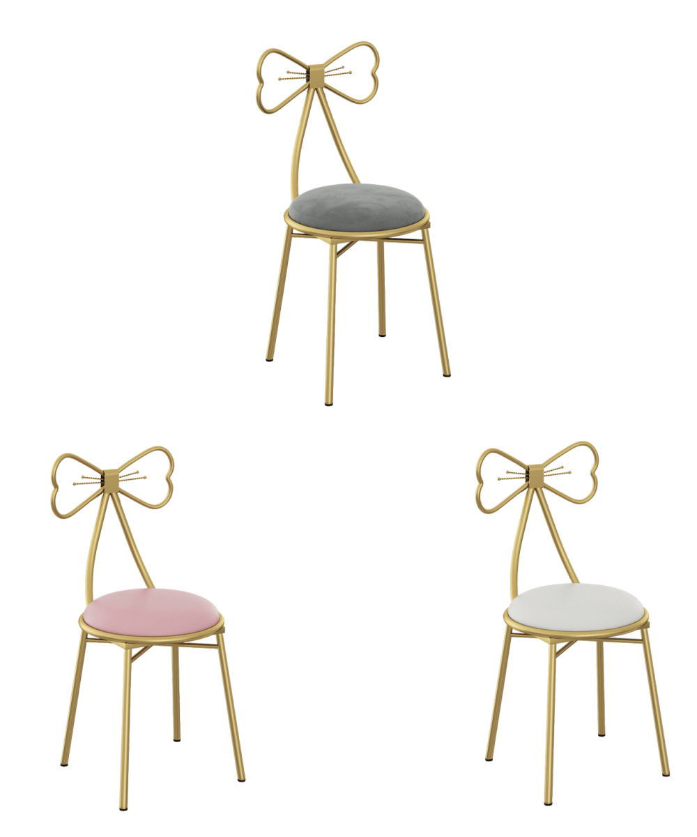 כיסא פפיון יוקרתי לשולחן קפה או איפור רגלים שקטות