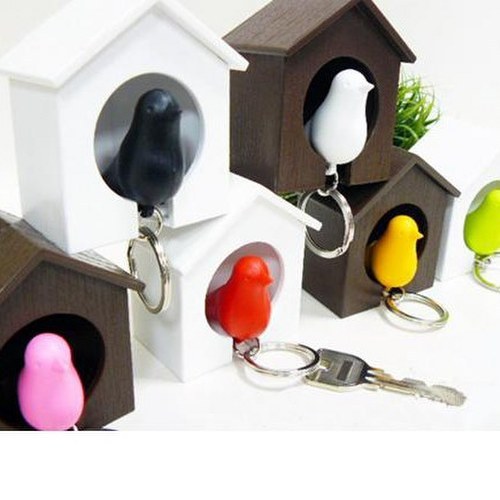 מחזיק מפתחות בצורת ציפור עם שובך