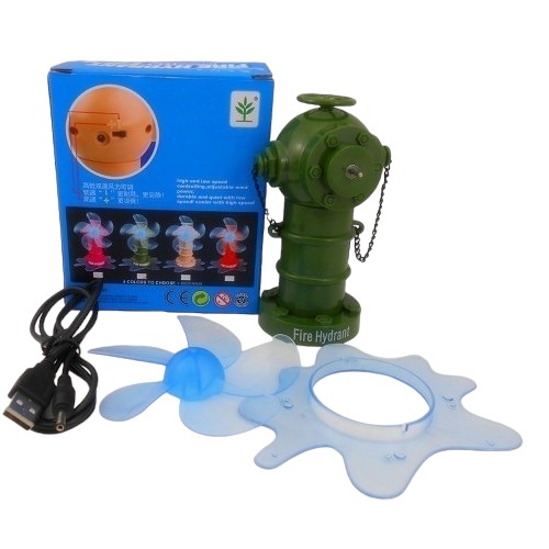 מאוורר שולחני קטן בדמוי ברז כיבוי אש