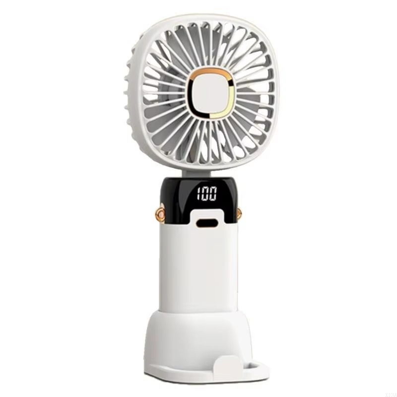 מאוורר קירור אישי נייד – 5 מהירויות, תצוגת LED ומתקן לטלפון