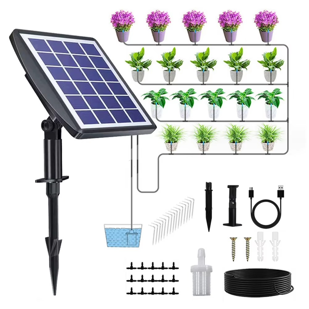 מערכת השקיה סולארית אוטומטית לגינה - 15 טפטפות-דגם:PRO15