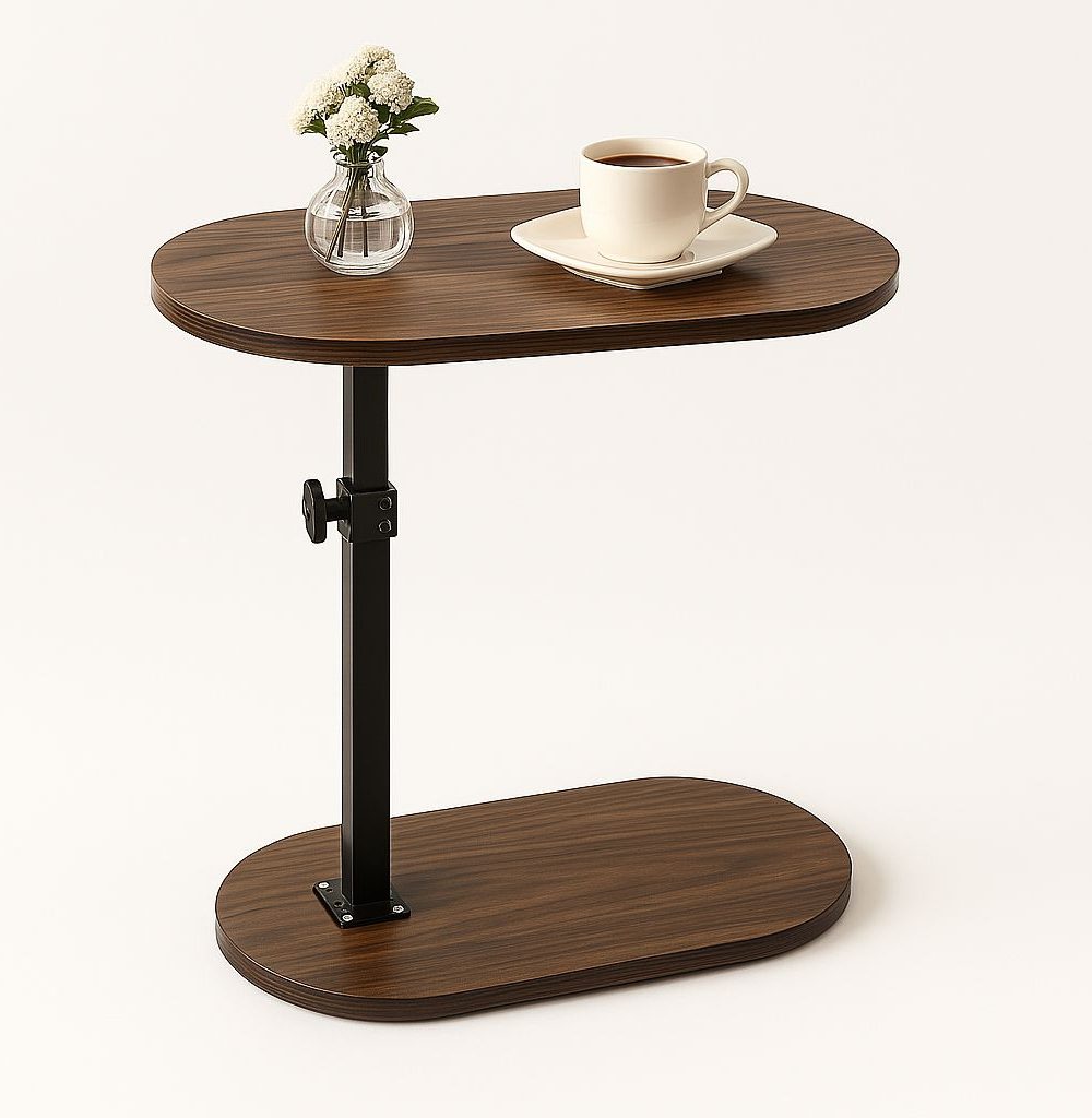 שולחן צד C-Shape, שולחן קפה קומפקטי לספה ולמיטה