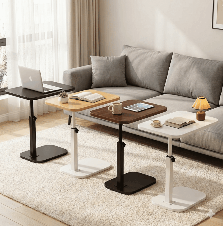 שולחן צד C-Shape, שולחן קפה קומפקטי לספה ולמיטה