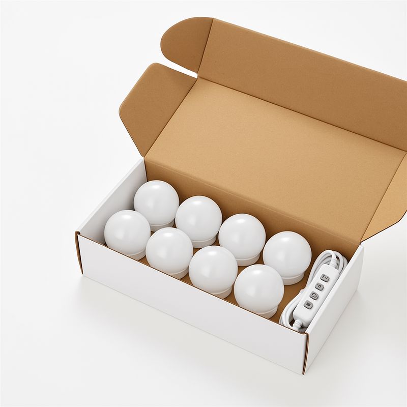 8 נורות LED למראת איפור - עמעום 9 רמות, תאורת הוליווד USB 5V