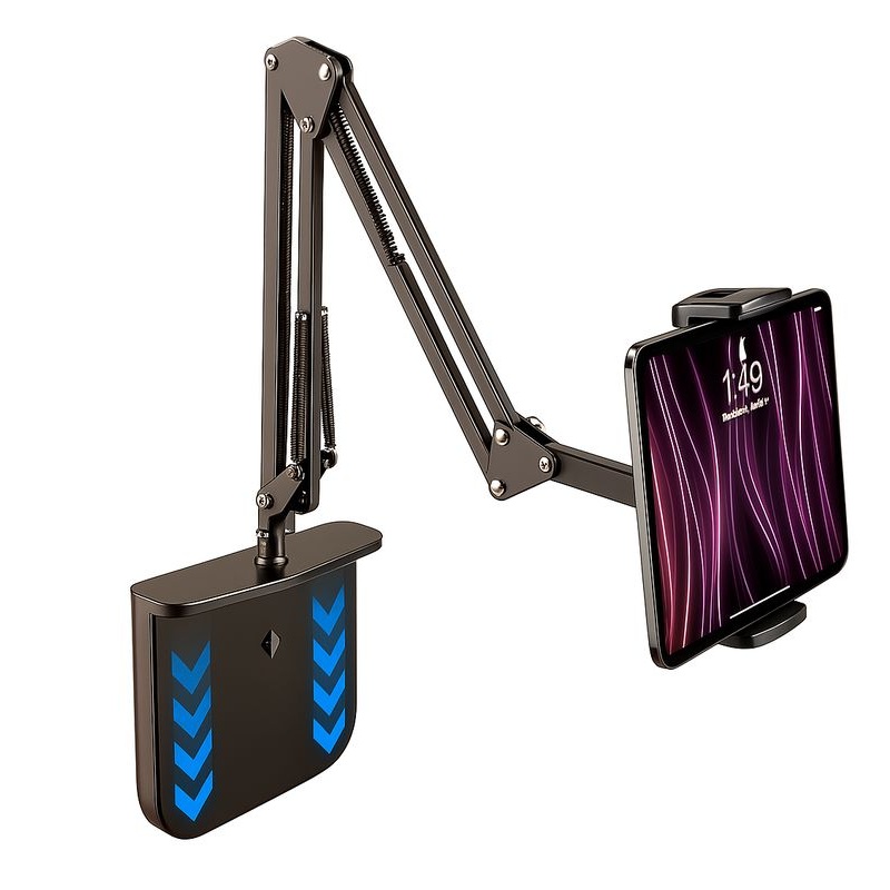 מעמד טאבלט למיטה עד 13 אינץ' עם זרוע מתכווננת