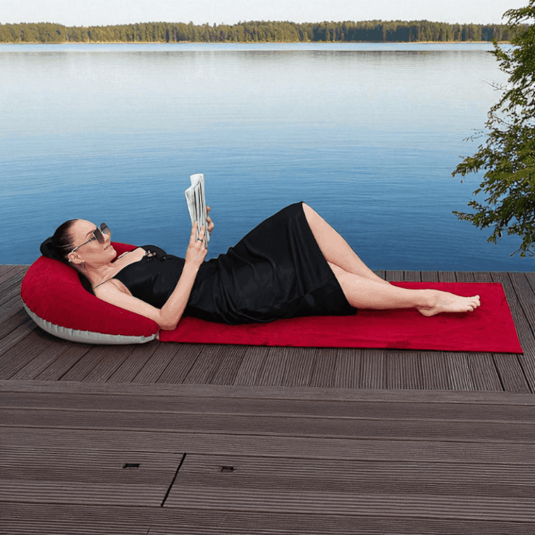 מחצלת חוף עם כרית מתנפחת מובנית – לחוף הים או לבריכה