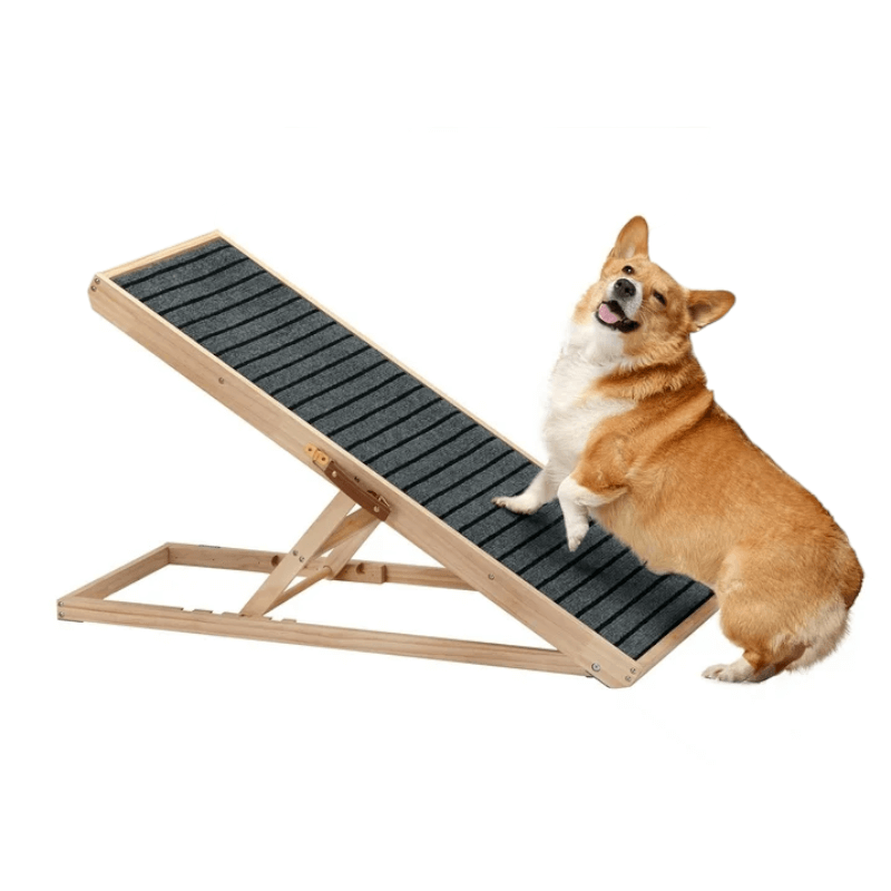 רמפת עץ יציבה לכלבים וחתולים: עזר עלייה מתכוונן לרכב ולספה