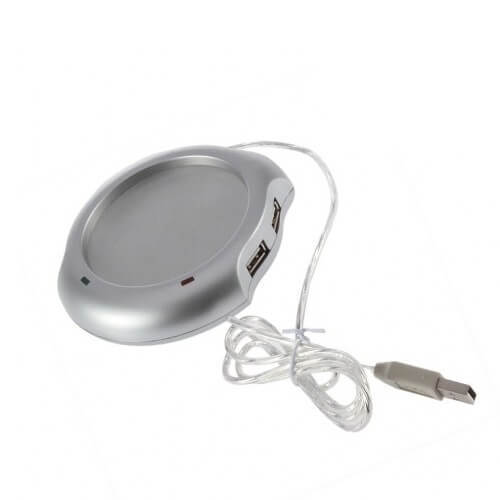 שומר טמפרטורת כוס קפה/תה בשילוב מפצל USB ל 4 מכשירים