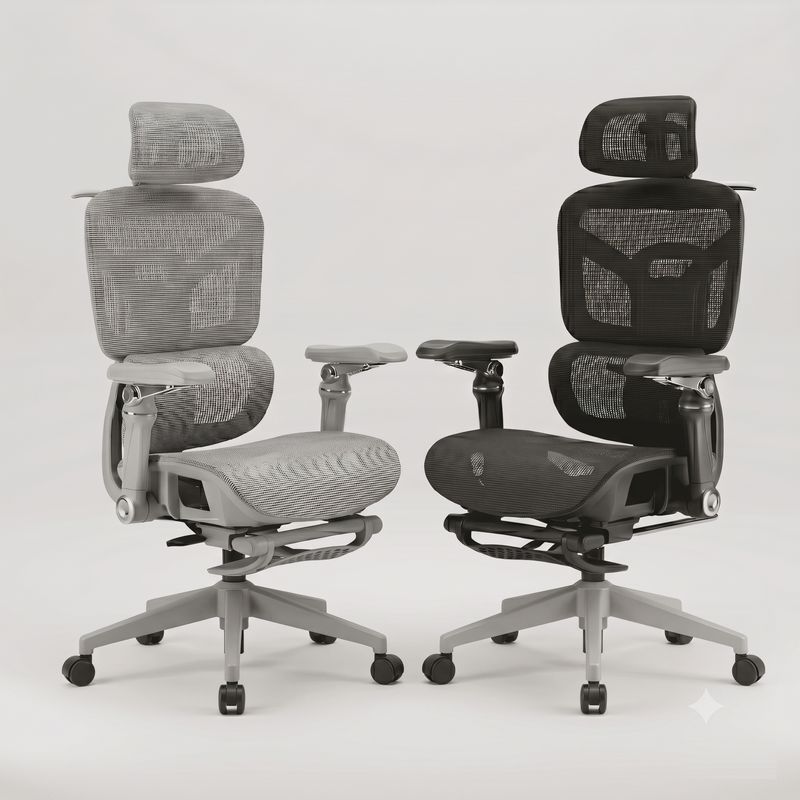 כסא משרדי ארגונומי PRIME 929 – משענות יד 6D, הדום רגליים ותמיכה אורטופדית מלאה